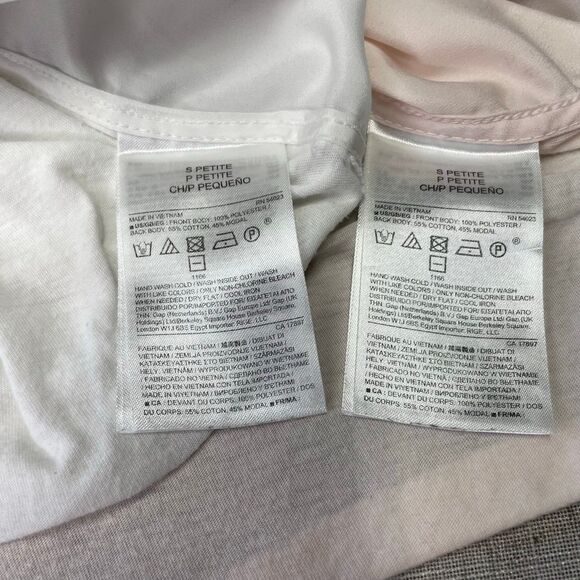 Banana Republic Tank Tops White Pink Set Polyester‎ Cotton Women’s Petite Small - Picture 12 of 12